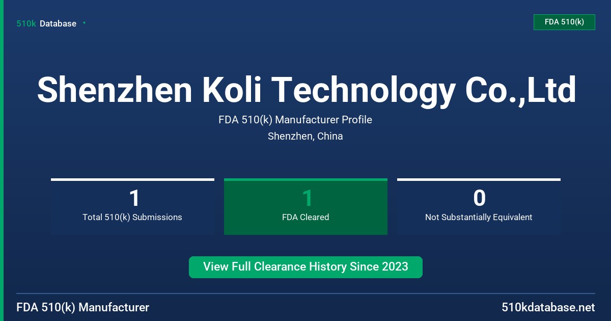 Shenzhen Koli Technology Co.,Ltd FDA 510(k) Manufacturer Profile