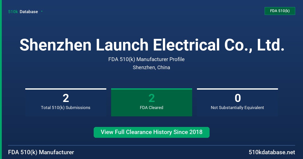 Shenzhen Launch Electrical Co., Ltd. FDA 510(k) Manufacturer Profile