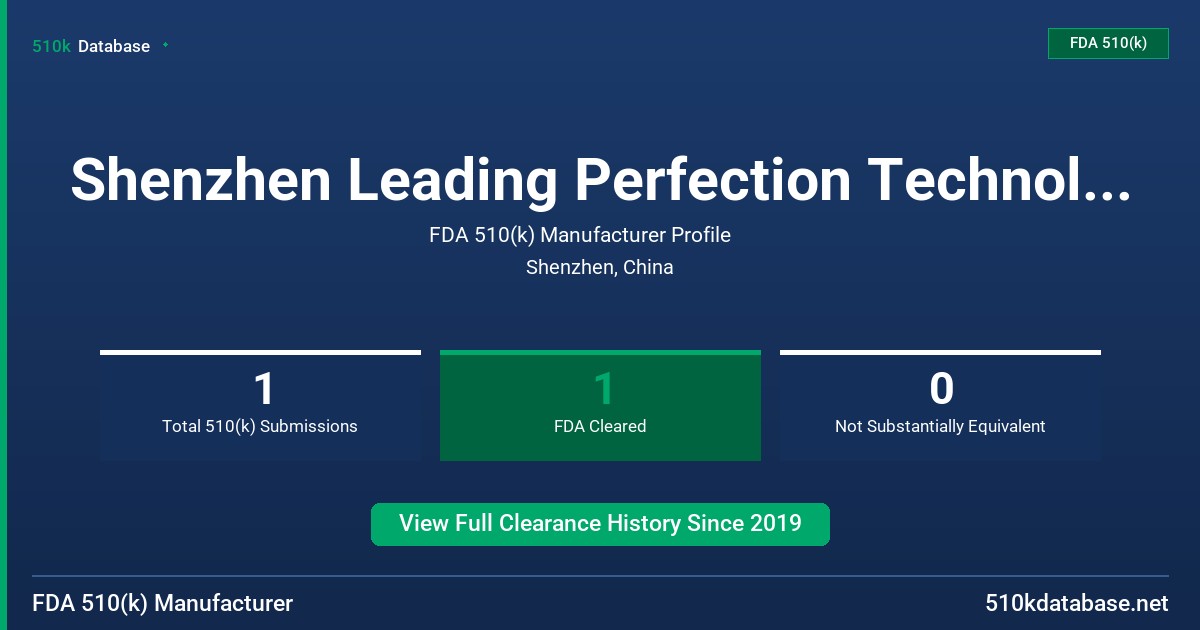 Shenzhen Leading Perfection Technology Co., Ltd. FDA 510(k) Manufacturer Profile