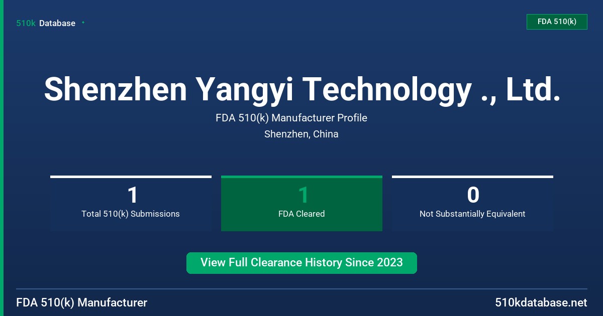 Shenzhen Yangyi Technology ., Ltd. FDA 510(k) Manufacturer Profile