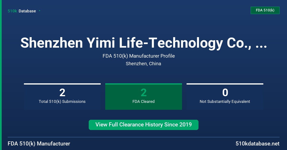 Shenzhen Yimi Life-Technology Co., Ltd. FDA 510(k) Manufacturer Profile