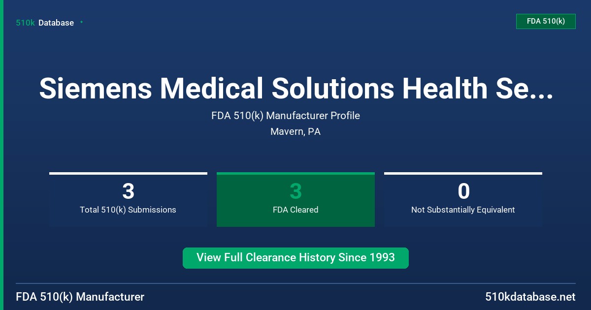Siemens Medical Solutions Health Services Corporat FDA 510(k) Manufacturer Profile