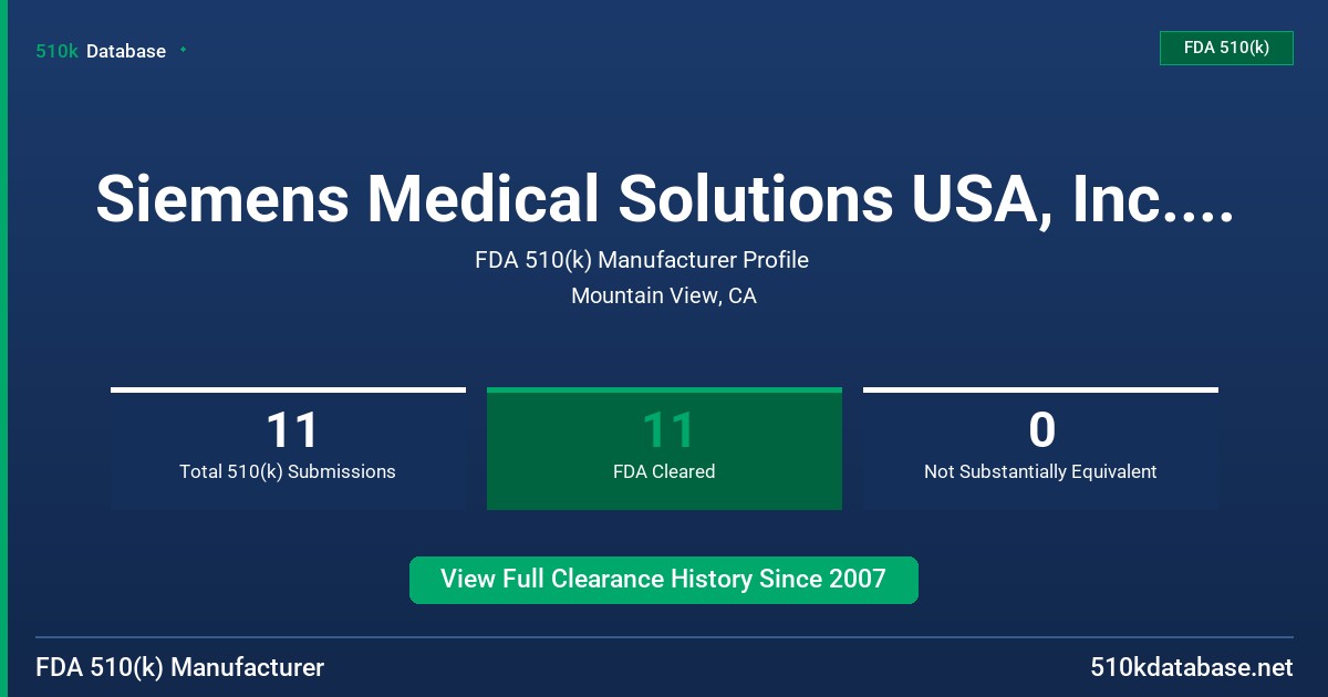 Siemens Medical Solutions USA, Inc., Ultrasound DI FDA 510(k) Manufacturer Profile