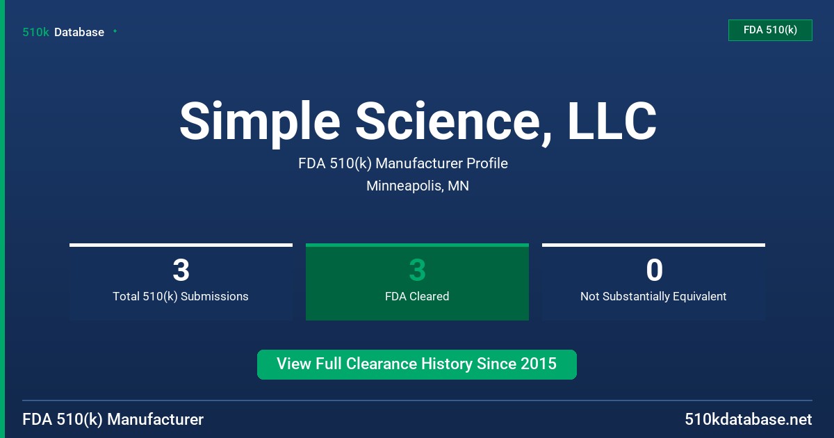 Simple Science, LLC FDA 510(k) Manufacturer Profile