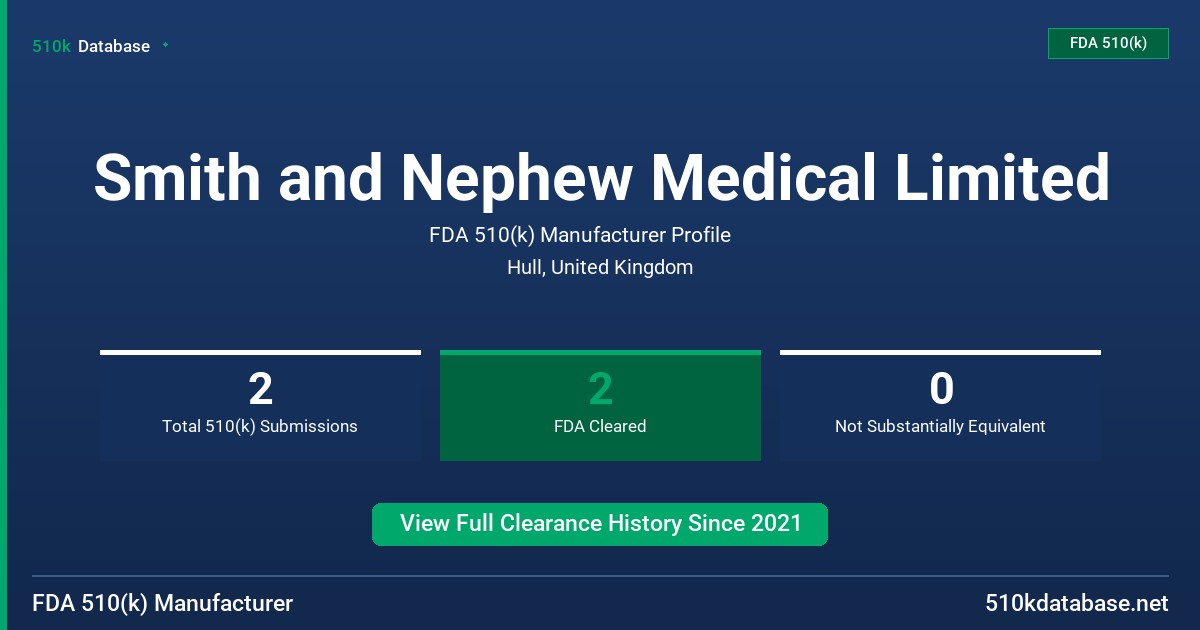Smith and Nephew Medical Limited FDA 510(k) Manufacturer Profile