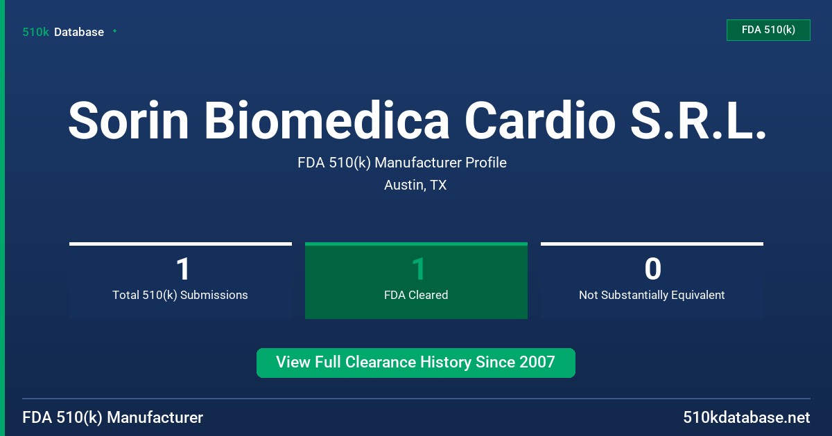 Sorin Biomedica Cardio S.R.L. FDA 510(k) Manufacturer Profile
