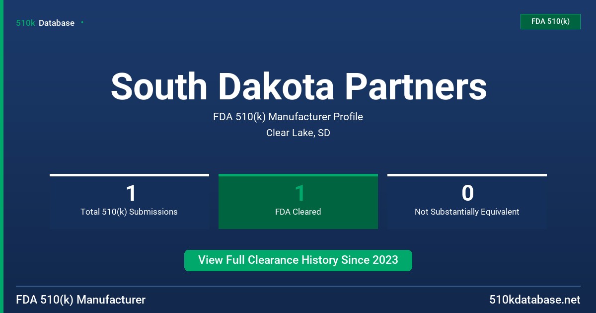South Dakota Partners FDA 510(k) Manufacturer Profile
