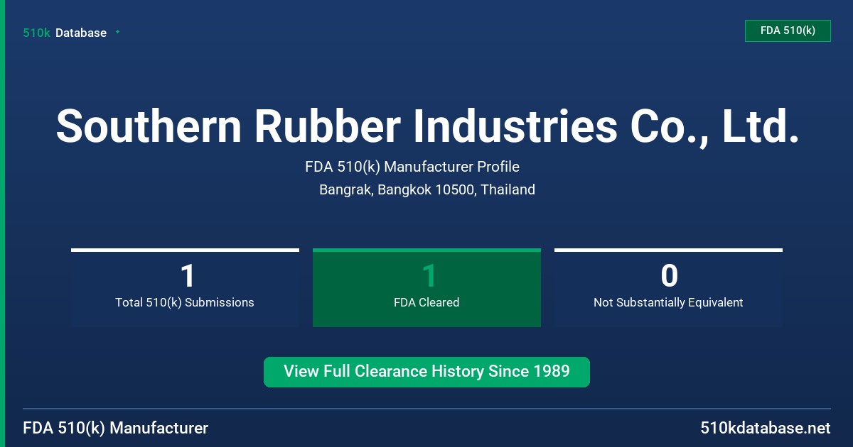 Southern Rubber Industries Co., Ltd. FDA 510(k) Manufacturer Profile