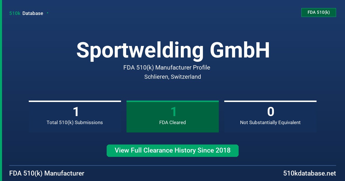 Sportwelding GmbH FDA 510(k) Manufacturer Profile