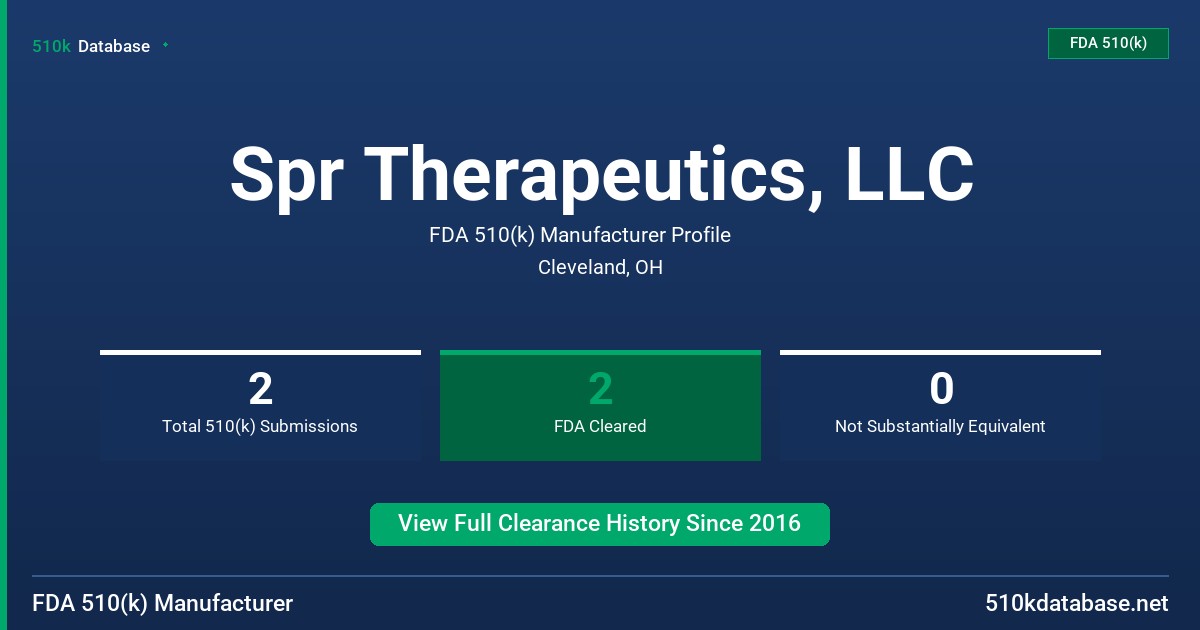 Spr Therapeutics, LLC FDA 510(k) Manufacturer Profile