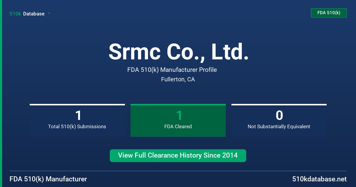 Srmc Co., Ltd. FDA 510(k) Manufacturer Profile