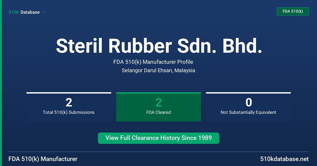 Steril Rubber Sdn. Bhd. FDA 510(k) Manufacturer Profile