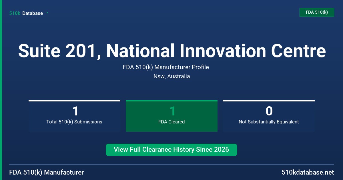 Suite 201, National Innovation Centre FDA 510(k) Manufacturer Profile