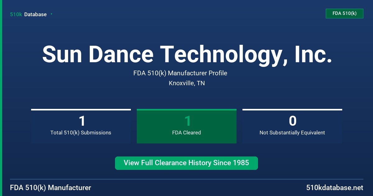 Sun Dance Technology, Inc. FDA 510(k) Manufacturer Profile
