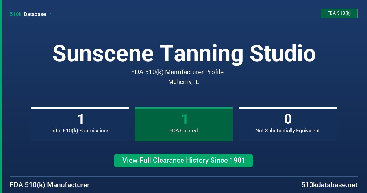 Sunscene Tanning Studio FDA 510(k) Manufacturer Profile