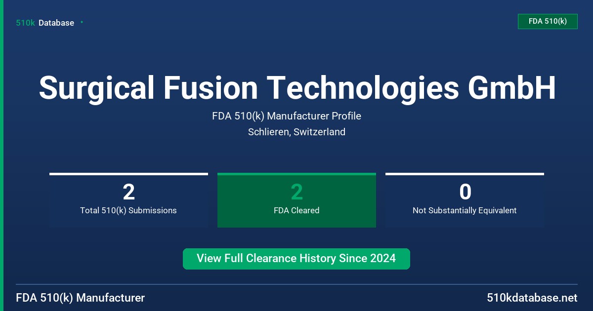 Surgical Fusion Technologies GmbH FDA 510(k) Manufacturer Profile