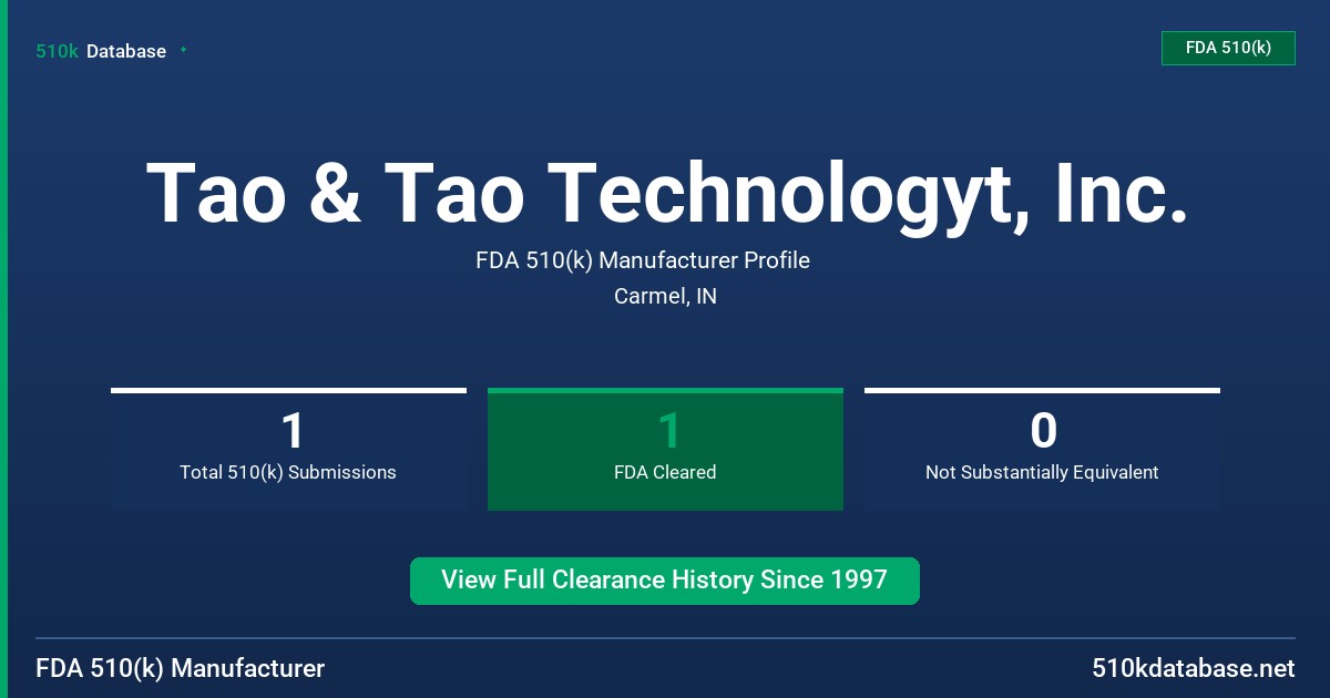 Tao & Tao Technologyt, Inc. FDA 510(k) Manufacturer Profile