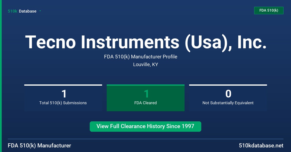 Tecno Instruments (Usa), Inc. FDA 510(k) Manufacturer Profile