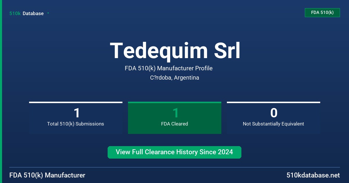 Tedequim Srl FDA 510(k) Manufacturer Profile