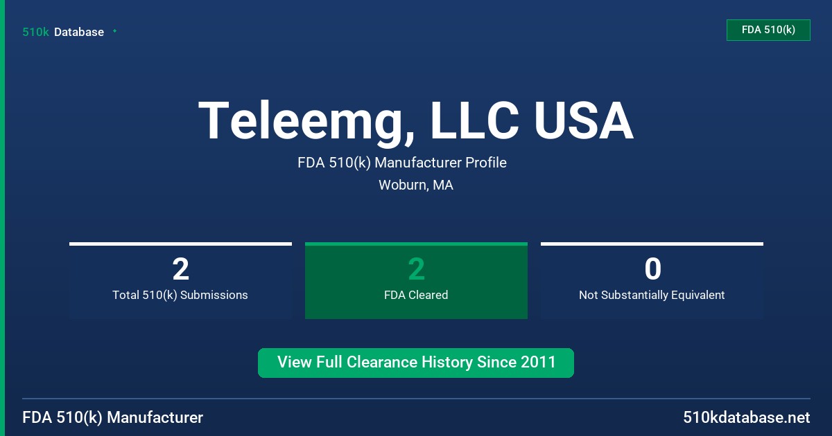 Teleemg, LLC USA FDA 510(k) Manufacturer Profile