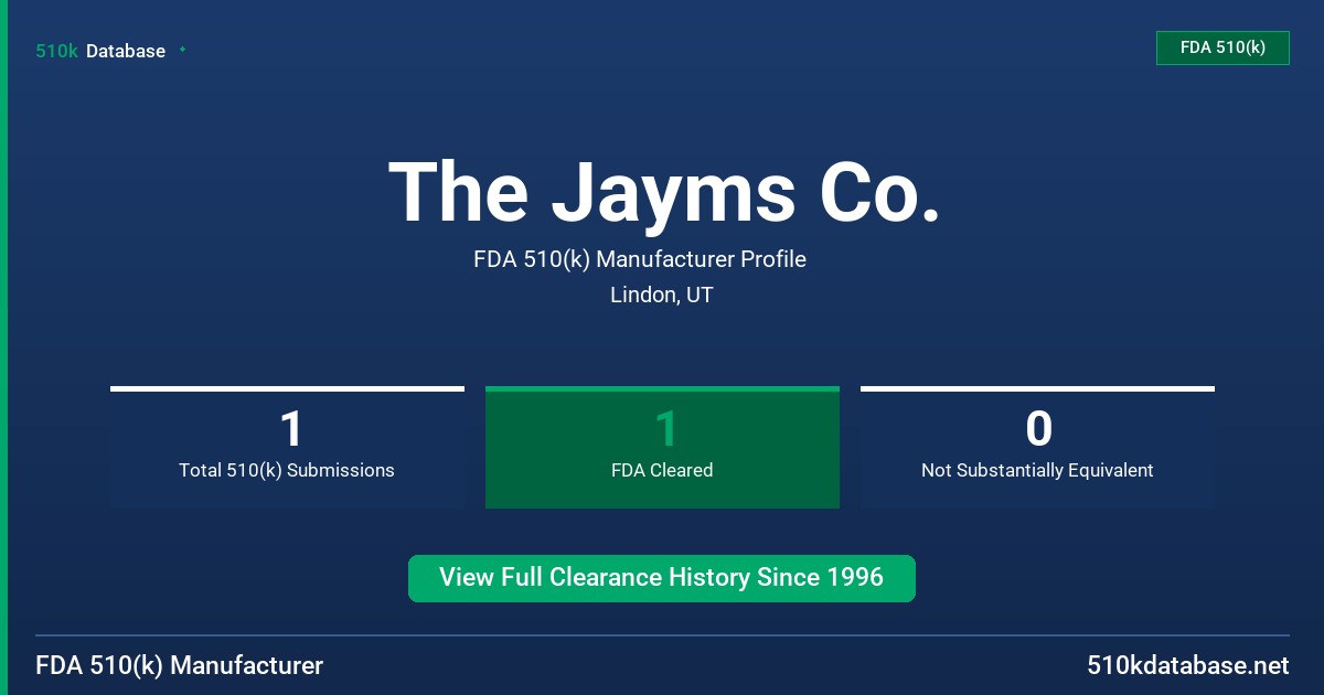 The Jayms Co. FDA 510(k) Manufacturer Profile