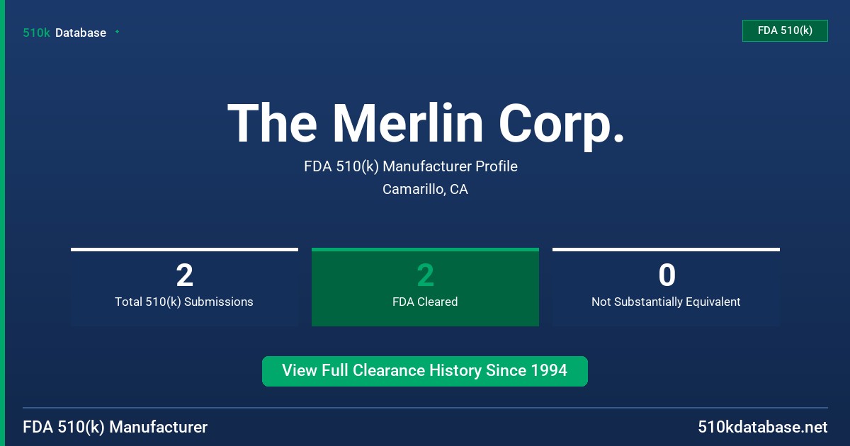 The Merlin Corp. FDA 510(k) Manufacturer Profile