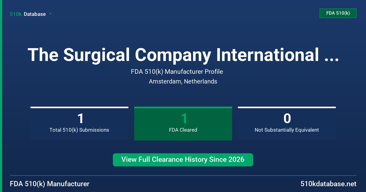 The Surgical Company International B.V., doing business as TSC Life FDA 510(k) Manufacturer Profile