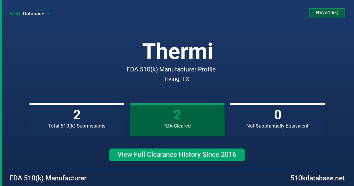Thermi FDA 510(k) Manufacturer Profile
