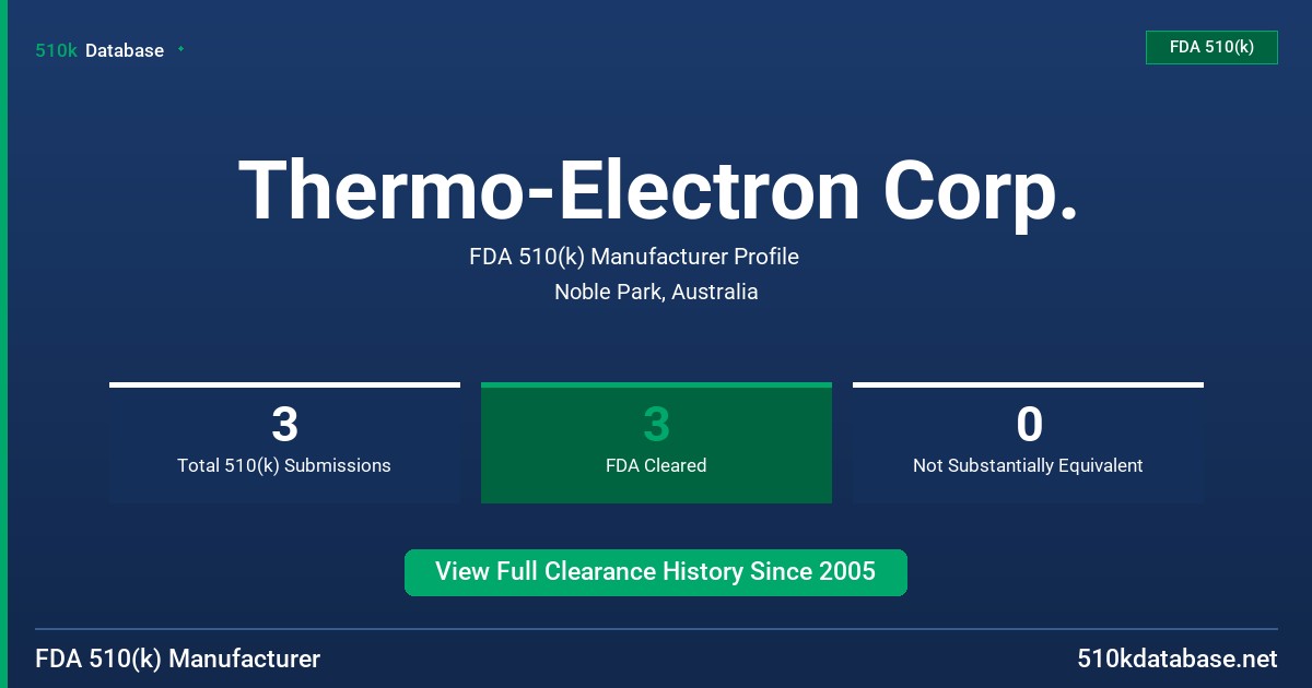 Thermo-Electron Corp. FDA 510(k) Manufacturer Profile