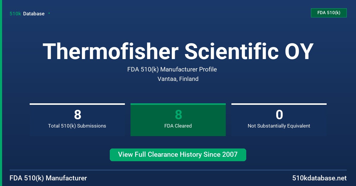 Thermofisher Scientific OY FDA 510(k) Manufacturer Profile