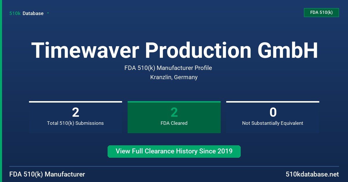 Timewaver Production GmbH FDA 510(k) Manufacturer Profile