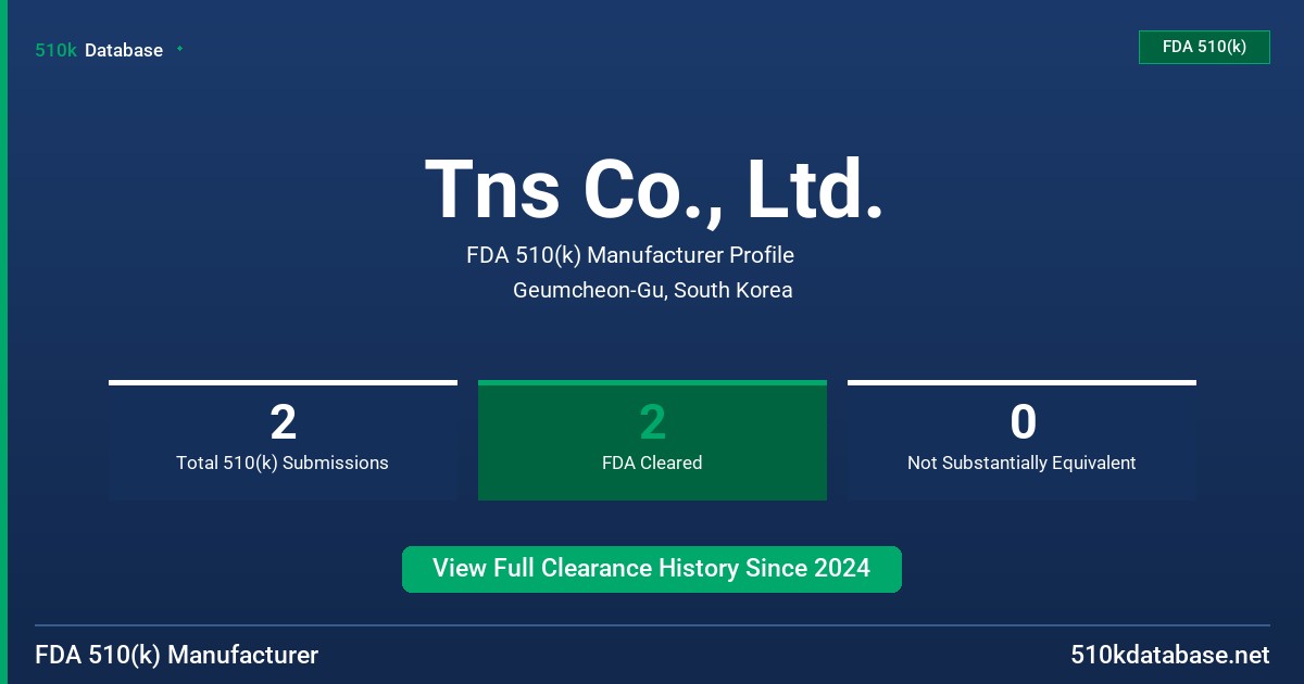 Tns Co., Ltd. FDA 510(k) Manufacturer Profile