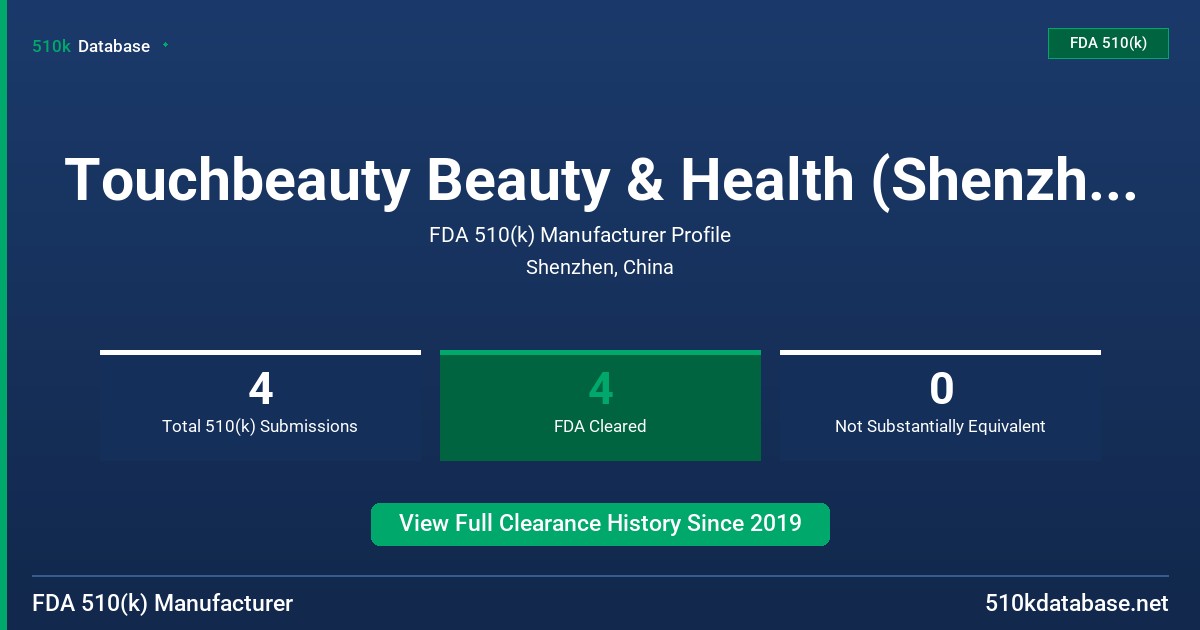 Touchbeauty Beauty & Health (Shenzhen) Co., Ltd. FDA 510(k) Manufacturer Profile