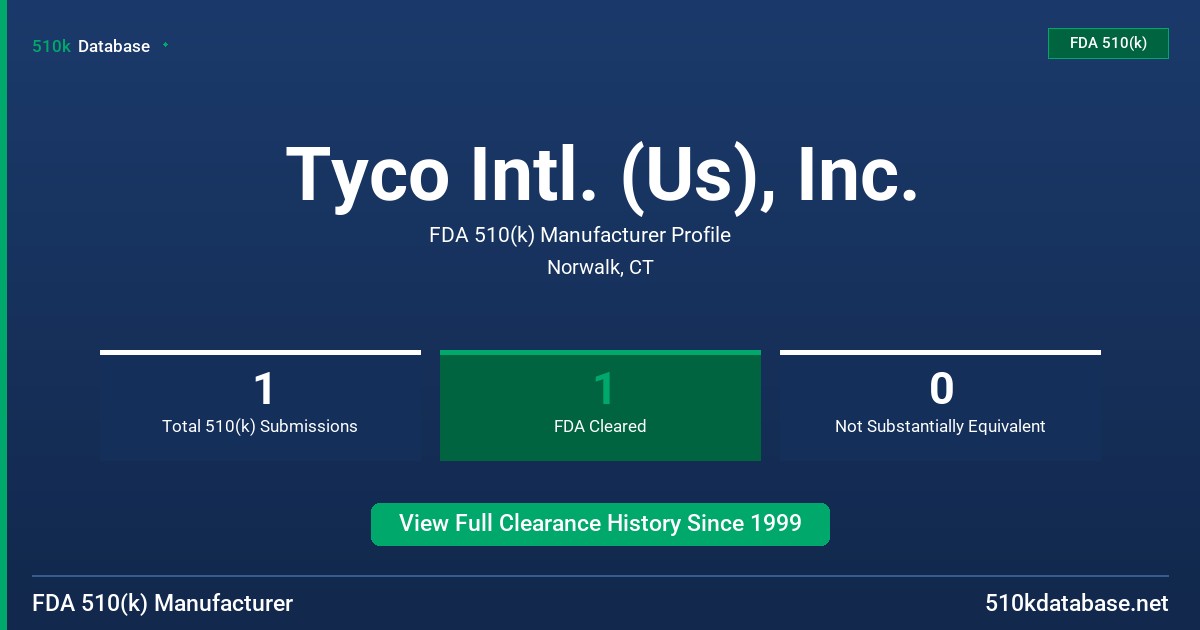 Tyco Intl. (Us), Inc. FDA 510(k) Manufacturer Profile