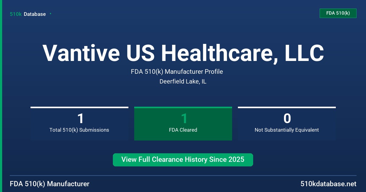 Vantive US Healthcare, LLC FDA 510(k) Manufacturer Profile