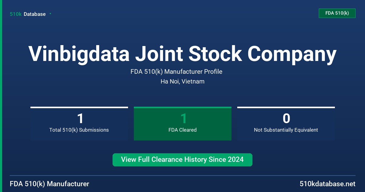 Vinbigdata Joint Stock Company FDA 510(k) Manufacturer Profile