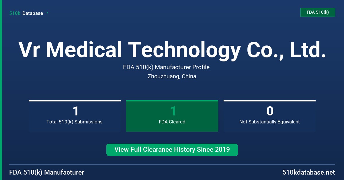 Vr Medical Technology Co., Ltd. FDA 510(k) Manufacturer Profile
