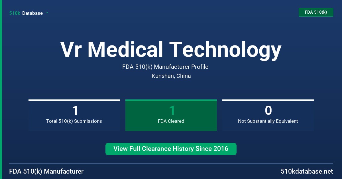 Vr Medical Technology FDA 510(k) Manufacturer Profile