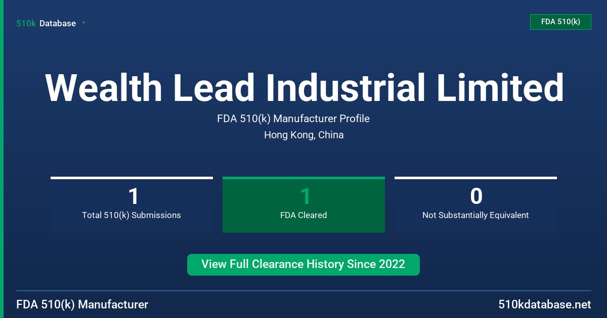 Wealth Lead Industrial Limited FDA 510(k) Manufacturer Profile