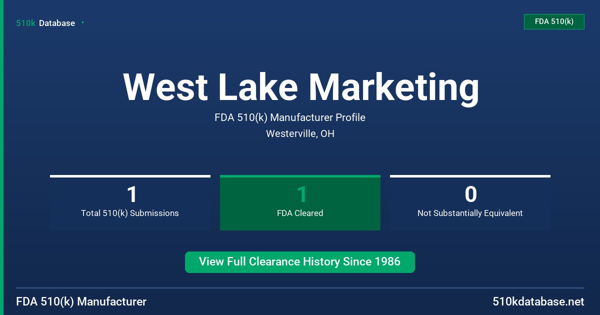 West Lake Marketing FDA 510(k) Manufacturer Profile