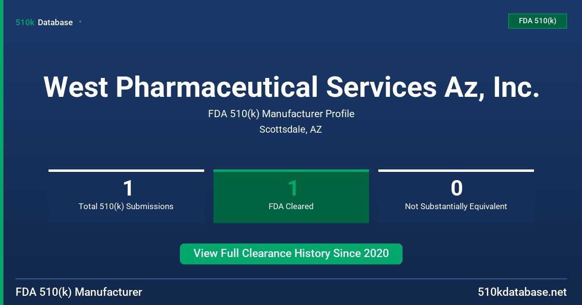 West Pharmaceutical Services Az, Inc. FDA 510(k) Manufacturer Profile