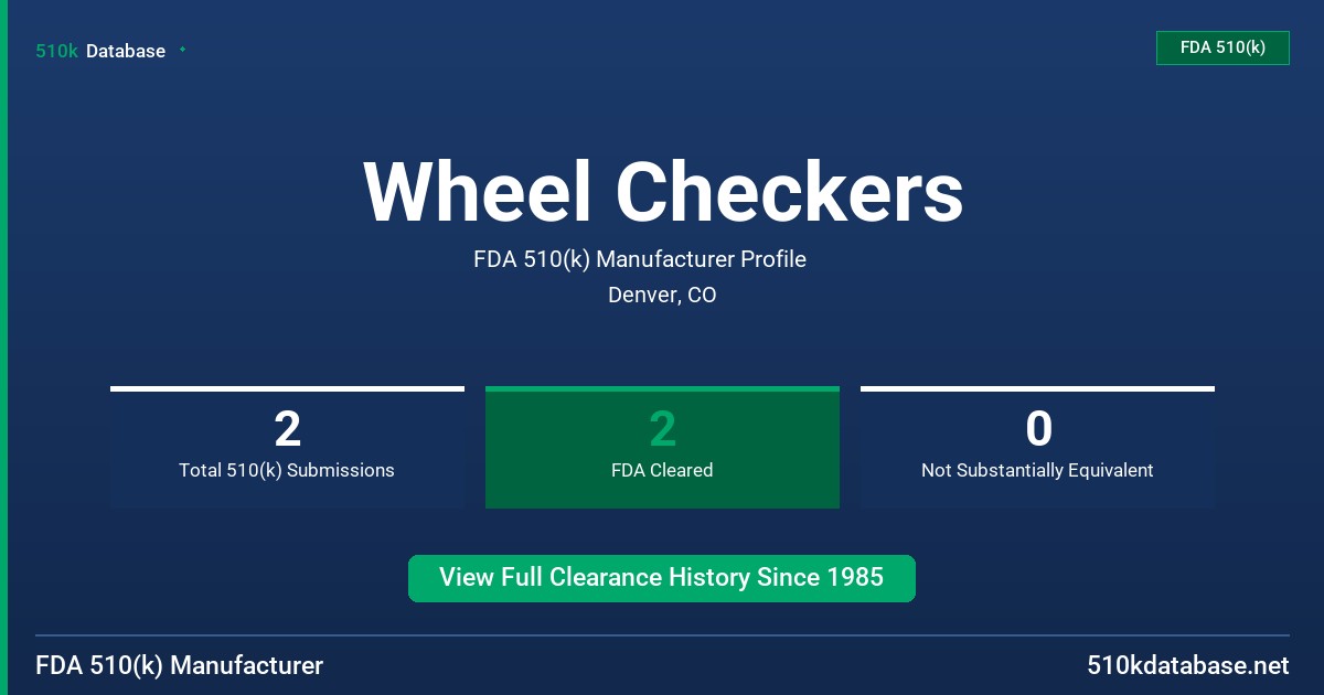 Wheel Checkers FDA 510(k) Manufacturer Profile