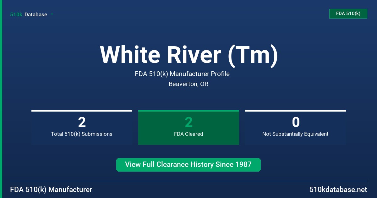 White River (Tm) FDA 510(k) Manufacturer Profile