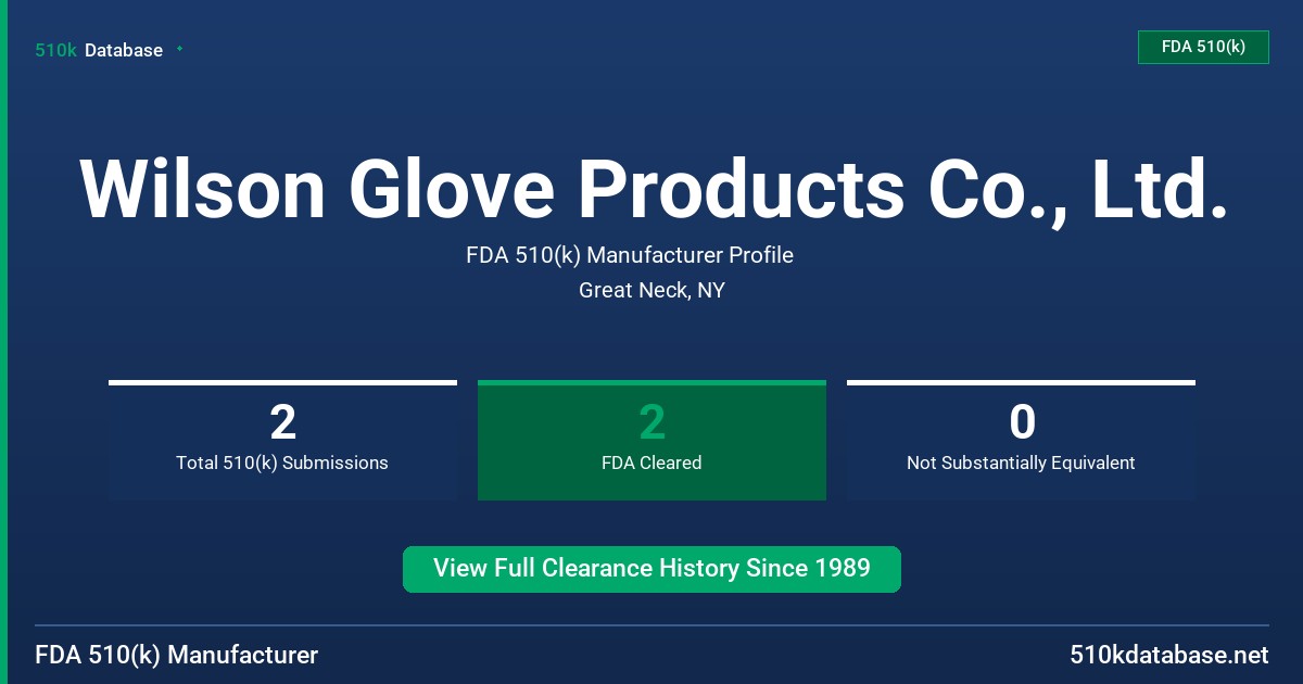 Wilson Glove Products Co., Ltd. FDA 510(k) Manufacturer Profile