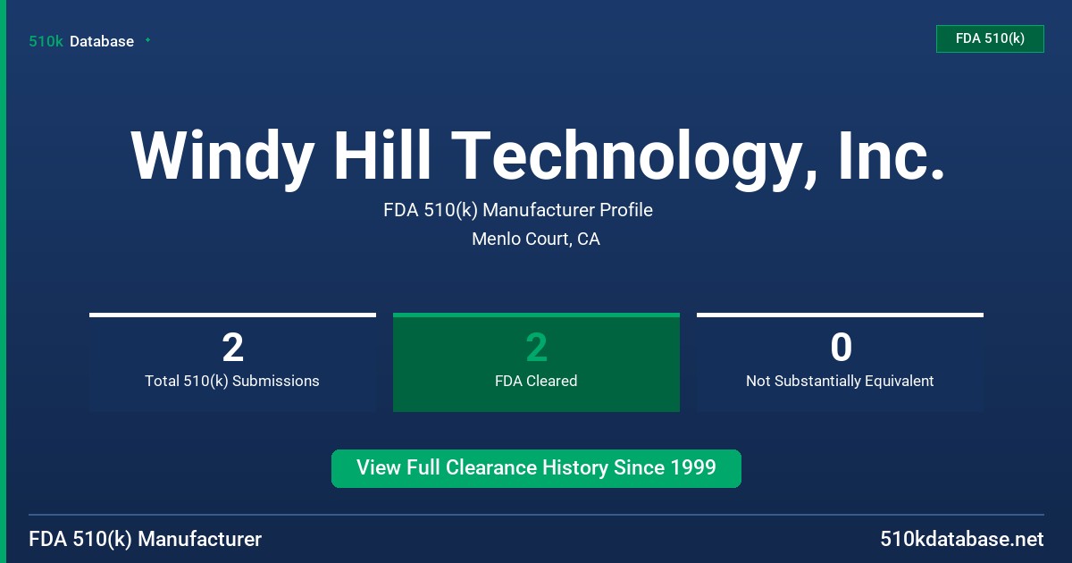 Windy Hill Technology, Inc. FDA 510(k) Manufacturer Profile