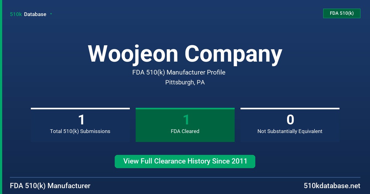 Woojeon Company FDA 510(k) Manufacturer Profile
