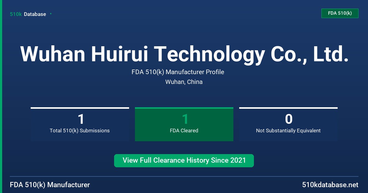 Wuhan Huirui Technology Co., Ltd. FDA 510(k) Manufacturer Profile