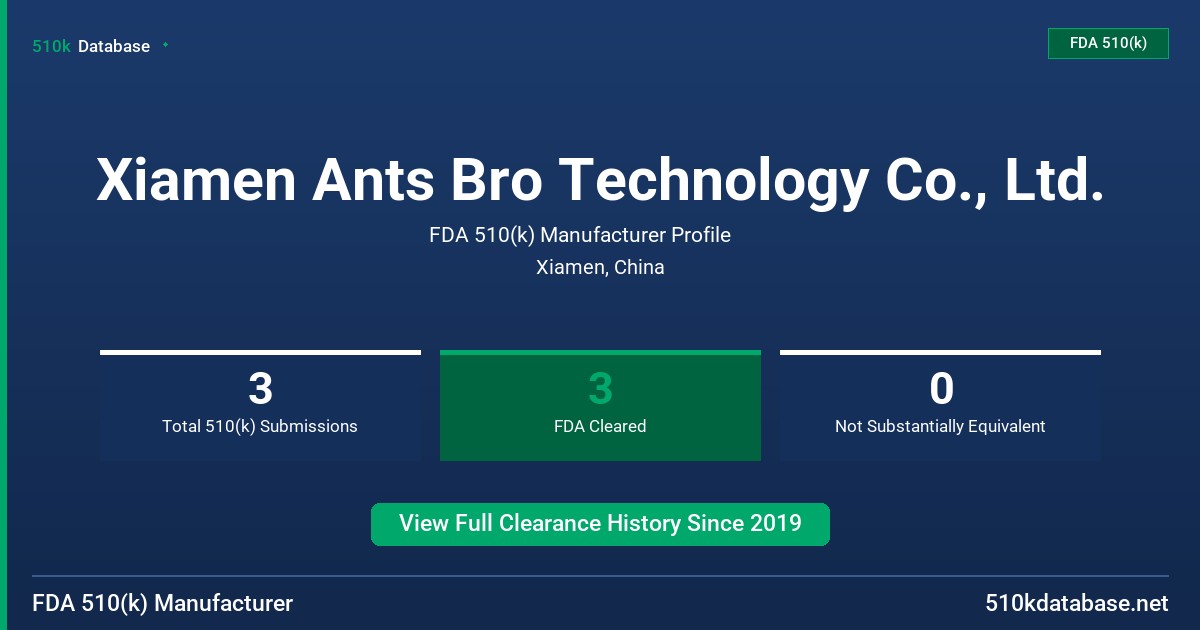 Xiamen Ants Bro Technology Co., Ltd. FDA 510(k) Manufacturer Profile