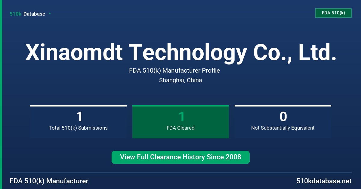Xinaomdt Technology Co., Ltd. FDA 510(k) Manufacturer Profile