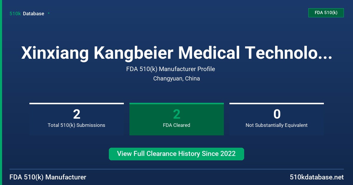 Xinxiang Kangbeier Medical Technology Co., Ltd. FDA 510(k) Manufacturer Profile